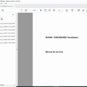 Mindray SV600 SV650 SV800 SV850 Ventilator Service Manual  Spanish PDF