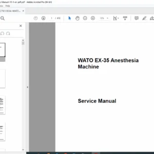 Mindray WATO EX-35 Anesthesia Machine Service Manual (V3.0) PDF