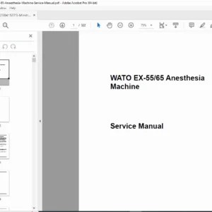 Mindray WATO EX-55/65 Anesthesia Machine Service Manual PDF
