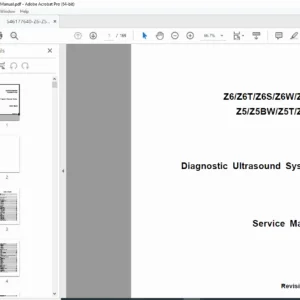Mindray Z6/Z5 Diagnostic Ultrasound System Service Manual (Rev 1.0) PDF
