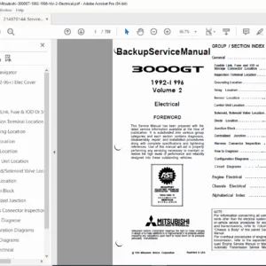 Mitsubishi 3000GT Service Manual 1992–1996 (Vol 2 Electrical) – PDF