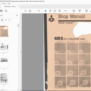 Mitsubishi 6D22, 6D22T & 6D22TC Engine Service Manual PDF
