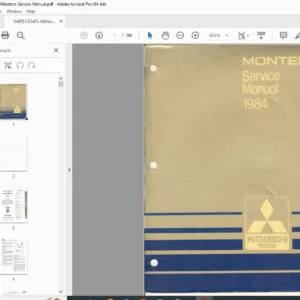 Mitsubishi Montero 1984 Factory Service Manual – PDF Download