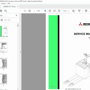 Mitsubishi PBV20N2 Lift Truck Service Manual - PDF DOWNLOAD