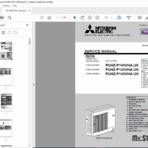 Mitsubishi PUHZ-P100/125/140VHA Service Manual PDF