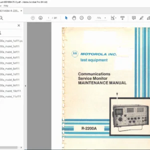 Motorola R-2200A Service Monitor Maintenance Manual PDF