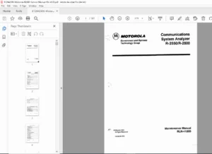 Motorola R-2550/R-2600 System Analyzer Maintenance Manual (PDF)