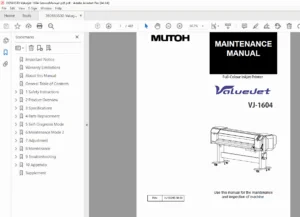 Mutoh ValueJet VJ-1604 Maintenance & Service Manual - PDF
