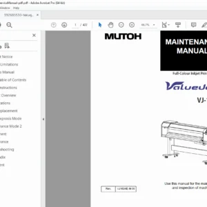 Mutoh ValueJet VJ-1604 Maintenance & Service Manual - PDF