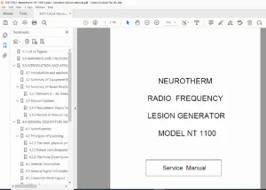 Neurotherm NT-1100 RF Lesion Generator Service Manual - PDF