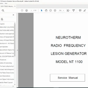 Neurotherm NT-1100 RF Lesion Generator Service Manual - PDF