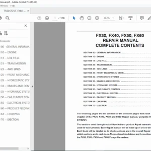 New Holland FX30–FX60 Forage Harvester Repair Manual (PDF)