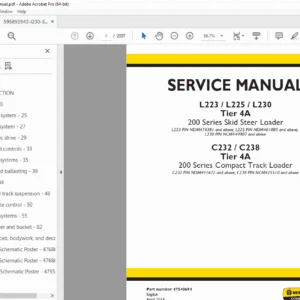 New Holland L223 L225 L230 C232 C238 Service Manual PDF (Tier 4A)