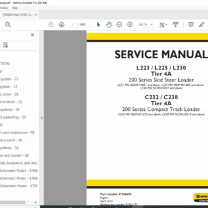 New Holland L223 L225 L230 Service Manual PDF (Tier 4A Skid Steer)