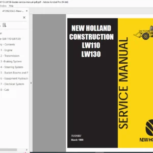 New Holland LW110 LW130 Wheel Loader Service Manual PDF