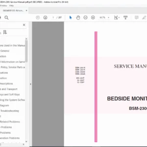 Nihon Kohden BSM-2300 Bedside Monitor Service Manual – PDF