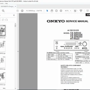 Onkyo TX-SR502 / SR502E / SR8250 / HT-R520 Service Manual PDF