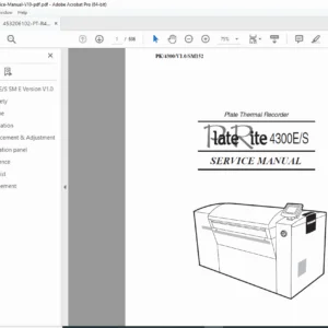 PT-R4300E / PT-R4300S Plate Thermal Recorder Service Manual PDF