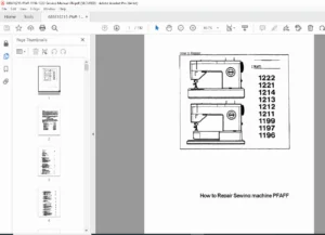 Pfaff 1222 1221 1212 1211 Sewing Machine Service Repair Manual PDF Download
