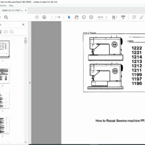 Pfaff 1222 1221 1212 1211 Sewing Machine Service Repair Manual PDF Download