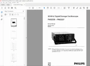 Philips PM3337 Oscilloscope Service Manual PDF (Specs, Adjustments, Parts)