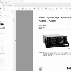 Philips PM3337 Oscilloscope Service Manual PDF (Specs, Adjustments, Parts)