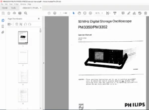 Philips PM3350 / PM3352 Oscilloscope Service Manual PDF