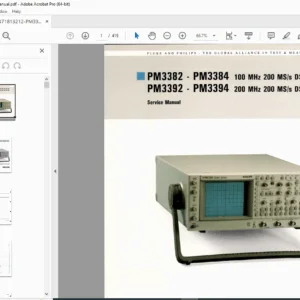 Philips PM3384 / PM3394 Oscilloscope Service Manual PDF — 200 MS/s DSO
