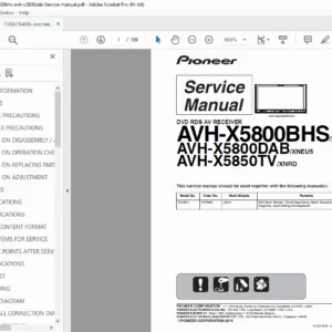 Pioneer AVH-X5800BHS AVH-X5800DAB Service Manual DVD AV PDF