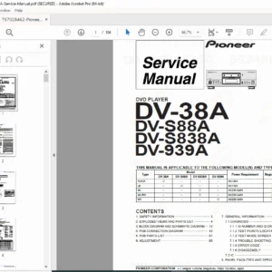 Pioneer DV-38A DV-S88A DV-S838A DV-939A Service Manual PDF