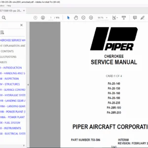 Piper PA-28 Cherokee Service Manual PDF (PA-28/PA-28R, Rev 2004)
