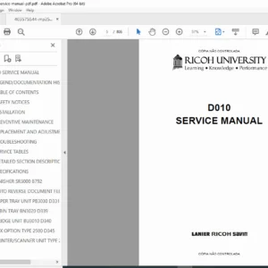 Ricoh Aficio MP 2500 / Savin 7025 Service Manual (D010) PDF