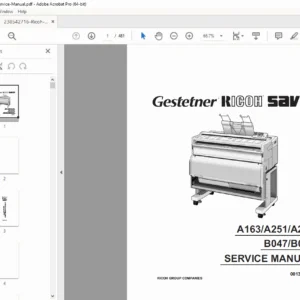Ricoh FW780 Wide Format Copier Service Manual & Parts Catalog PDF