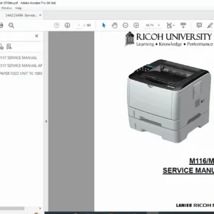 Ricoh SP 3500N / SP 3510DN M116 M117 Service Manual PDF