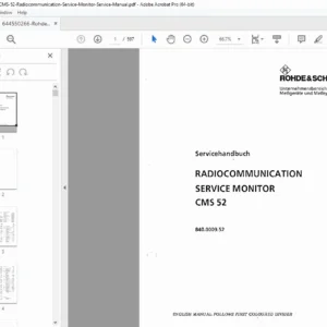 Rohde & Schwarz CMS 52 Radiocommunication Service Monitor Service Manual PDF