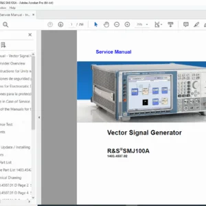 Rohde & Schwarz R&S SMJ100A Vector Signal Generator Service Manual PDF