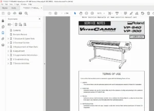 Roland VersaCAMM VP-540 Service Manual PDF