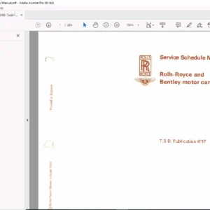 Rolls-Royce & Bentley Service Schedule Manual TSD 4117 PDF