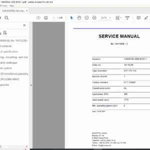 SCHOTTEL STT 170 TLK Bow Thruster Service Manual –  (PDF)