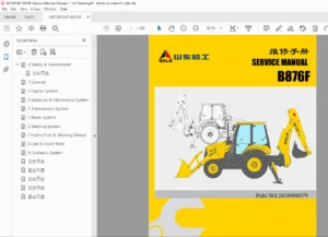 SDLG B876F Backhoe Loader Service Manual – PDF
