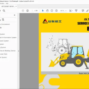 SDLG B876F Backhoe Loader Service Manual – PDF