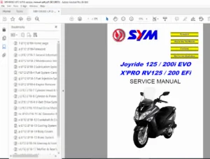 SYM Joyride 125/200 EVO & X'PRO RV125/200 EFi Service Manual PDF