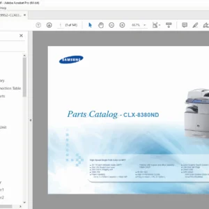 Samsung CLX-8380ND Parts Catalog Manual Color MFP A4 Printer Service PDF