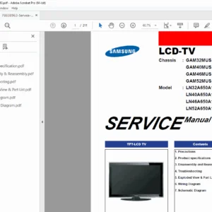 Samsung LN-Series (A650) LCD TV Service Manual -  PDF DOWNLOAD