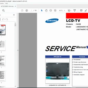 Samsung LN32A450C1D & LN37A450C1D TV Service Manual – Repair Guide PDF