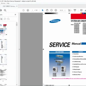 Samsung Slim Duct System AC Service Manual (NS/RC Series) PDF