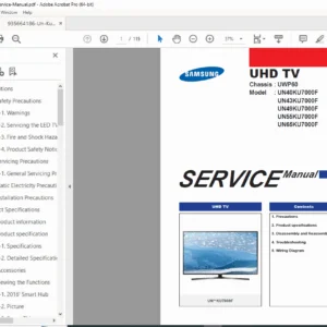 Samsung UN40-65KU7000F UHD TV Service Manual (Chassis UWP60) PDF