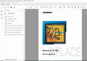 Siemens Siplace S-27 HM Service Manual Pick Place Machine PDF 2005