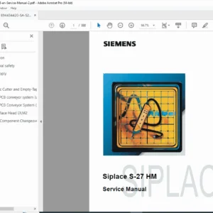 Siemens Siplace S-27 HM Service Manual Pick Place Machine PDF 2005