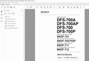 Sony DFS-700A/700AP/700/700P Service Manual Vol 1 PDF